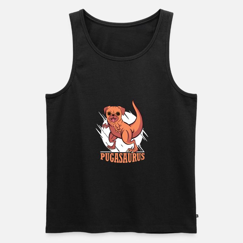 geschenkidee - pugasaurus - Männer Premium Bio Tank Top - Schwarz