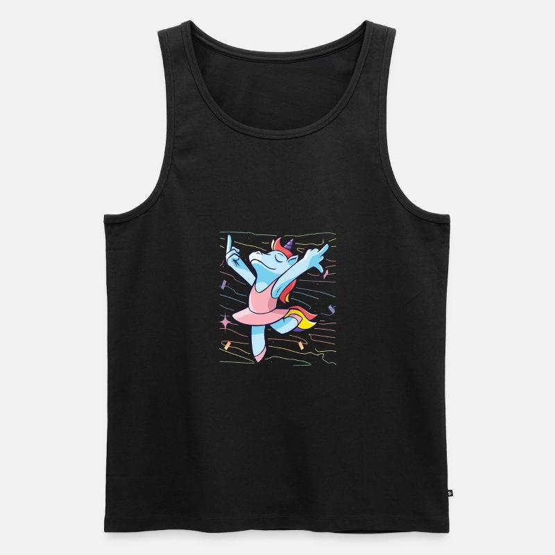 Einhorn mittelfinger witzig geschenkidee - Männer Premium Bio Tank Top - Schwarz