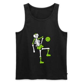 Skeleton football player skull bone 3 - Men's Premium Organic Tank Top - black - Front - AI Model Male 178 light (178cm)