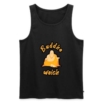Buddha weich - Männer Premium Bio Tank Top - Schwarz - Vorne - AI Model Male 178 light (178cm)