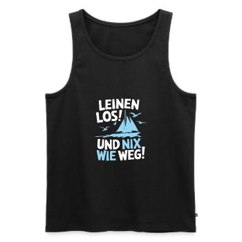 Leinen los und nichts wie weg! Wir legen ab! - Männer Premium Bio Tank Top - Schwarz - Vorne - Michal (187cm)