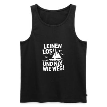 Leinen los und nichts wie weg! Wir legen ab! - Männer Premium Bio Tank Top - Schwarz - Vorne - Michal (187cm)