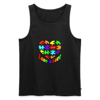 celebrate and embrace the LGBTQ+ friends - Men's Premium Organic Tank Top - black - Front - AI Model Male 178 light (178cm)