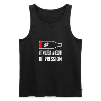 Viticulteur a besoin de pression t-shirt - Débardeur bio Premium Homme - noir - Devant - Michal (187cm)