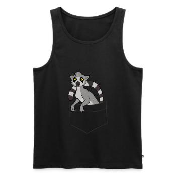 Lemur Dans Le sac Sacs Doux Lémur - Débardeur bio Premium Homme - noir - Devant - Michal (187cm)