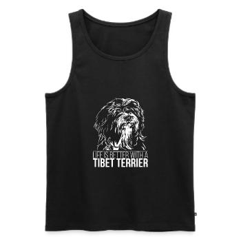 TIBET TERRIER LIFE is better Chien Wilsigns - Débardeur bio Premium Homme - noir - Devant - Michal (187cm)