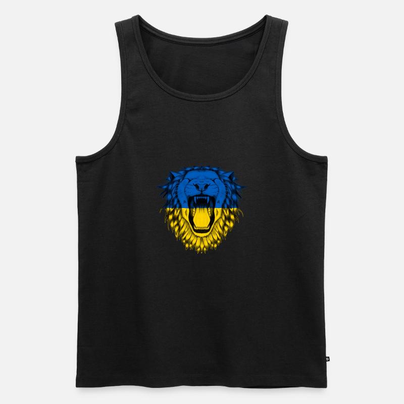 Ukraine - Männer Premium Bio Tank Top - Schwarz