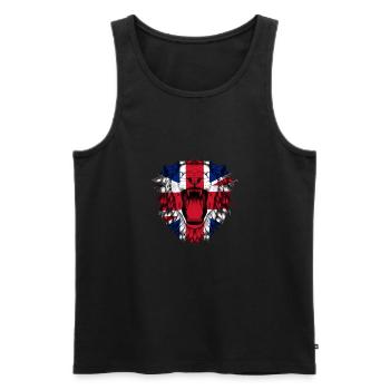 Großbritannien - Männer Premium Bio Tank Top - Schwarz - Vorne - AI Model Male 178 light (178cm)