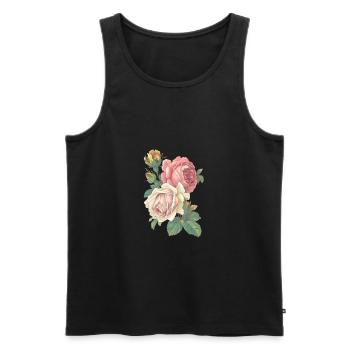 Rose - Männer Premium Bio Tank Top - Schwarz - Vorne - Michal (187cm)