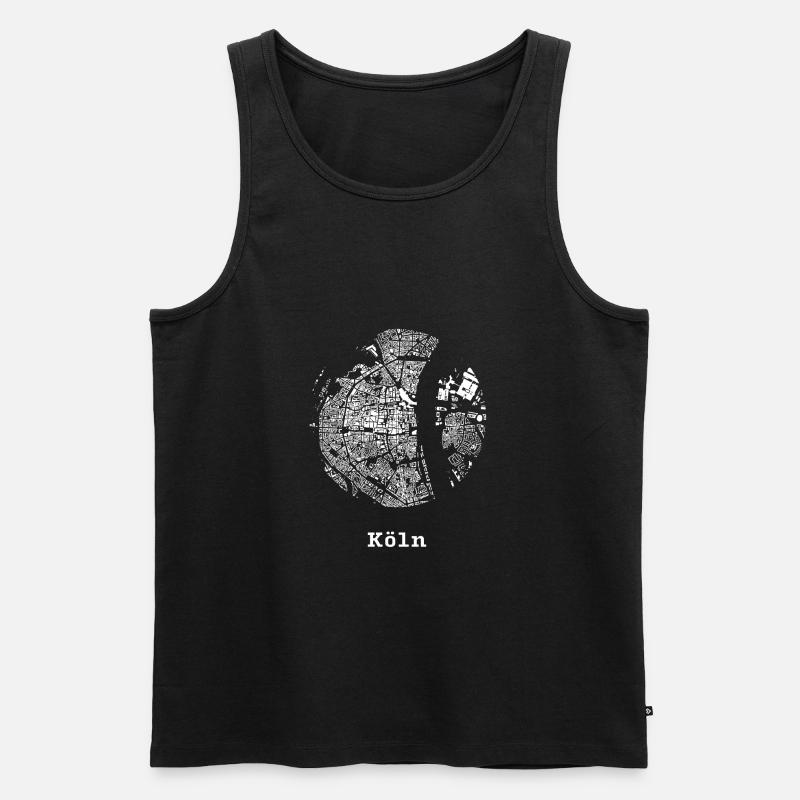 Köln mit Kartenauschnitt - Männer Premium Bio Tank Top - Schwarz