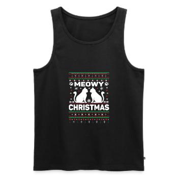 Meowy Christmas - Männer Premium Bio Tank Top - Schwarz - Vorne - Michal (187cm)