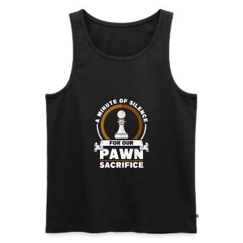 Chess Player Gift Pawn Sacrifice Chess Opening - Men's Premium Organic Tank Top - black - Front - AI Model Male 178 light (178cm)
