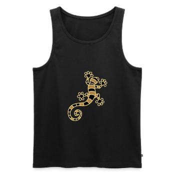 Gecko tropical imprimé trois couleurs - Débardeur bio Premium Homme - noir - Devant - AI Model Male 178 light (178cm)