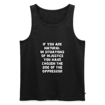 Wenn Sie in Situationen neutral sind - Männer Premium Bio Tank Top - Schwarz - Vorne - AI Model Male 178 light (178cm)