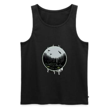 shinrin yoku wald meditation natur yoga waldbaden - Männer Premium Bio Tank Top - Schwarz - Vorne - AI Model Male 178 light (178cm)
