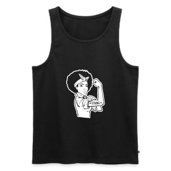 Saying, strong women Mum, Granny, Sister Quote - Men's Premium Organic Tank Top - black - Front - AI Model Male 178 light (178cm)