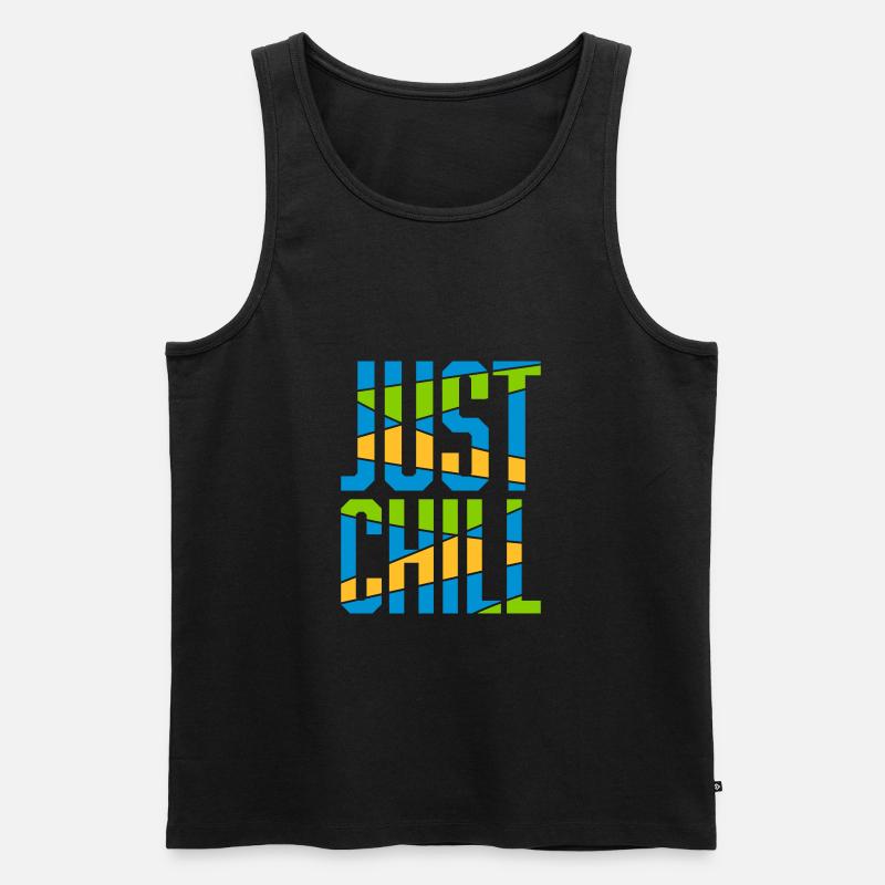 Just Chill Text Logo - Männer Premium Bio Tank Top - Schwarz