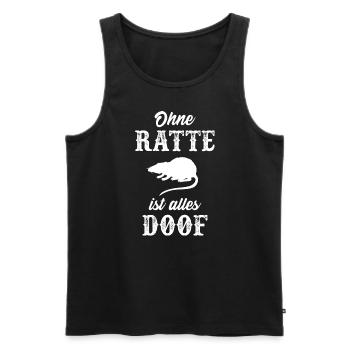 Ratte Geschenk lustig Ohne Ratte ist alles doof - Männer Premium Bio Tank Top - Schwarz - Vorne - Michal (187cm)