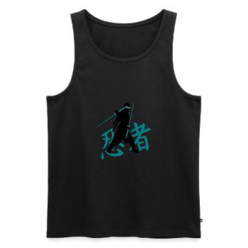 ninja kanji (A, 3c) - Débardeur bio Premium Homme - noir - Devant - Michal (187cm)