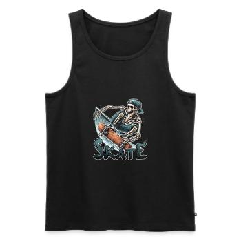 Skate Skater Skateboard Roller Skating Skelett - Männer Premium Bio Tank Top - Schwarz - Vorne - Michal (187cm)