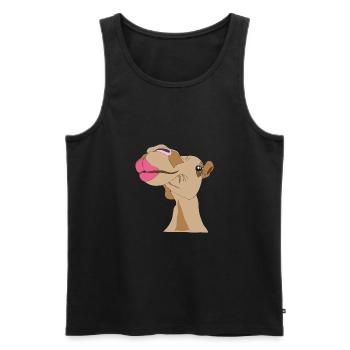 camel - Men's Premium Organic Tank Top - black - Front - AI Model Male 178 light (178cm)