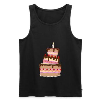 Leckere Comic Torte - Männer Premium Bio Tank Top - Schwarz - Vorne - AI Model Male 178 light (178cm)