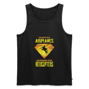Legends Fly Helicopters Funny Helicopter Pilot - Men's Premium Organic Tank Top - black - Front - Michal (187cm)