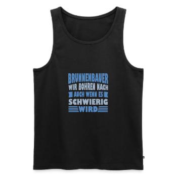 Well Builder Saying We Drill for Gift Idea - Men's Premium Organic Tank Top - black - Front - AI Model Male 178 light (178cm)