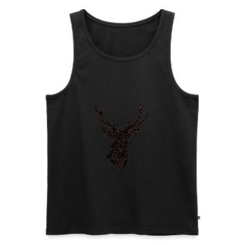 Hirsch - Männer Premium Bio Tank Top - Schwarz - Vorne - Michal (187cm)