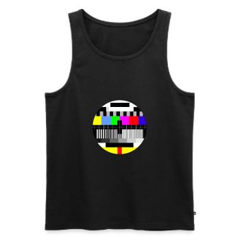 TV sight - Men's Premium Organic Tank Top - black - Front - AI Model Male 178 light (178cm)