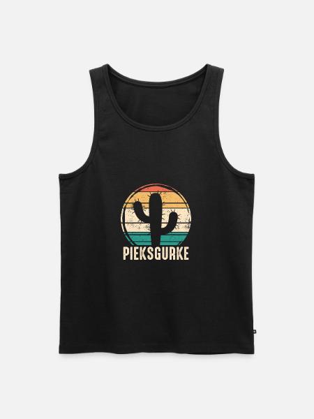 Pieksgurke - Kaktus Sukkulente Kaktee Gurke Humor - Männer Premium Bio Tank Top - Schwarz