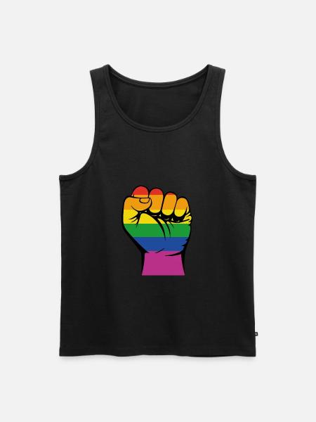 Faust im Regenbogendesign - Geschenk - Männer Premium Bio Tank Top - Schwarz