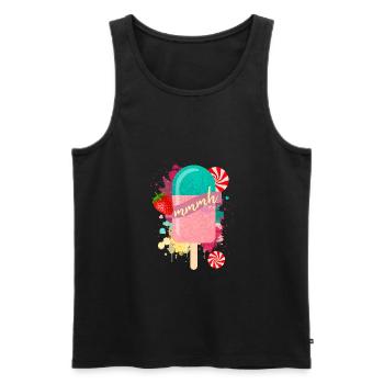 Summer ice cream in style - Men's Premium Organic Tank Top - black - Front - AI Model Male 178 light (178cm)