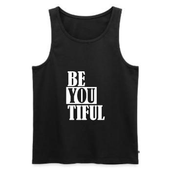 Beautiful schoen wundervoll w - Männer Premium Bio Tank Top - Schwarz - Vorne - AI Model Male 178 light (178cm)