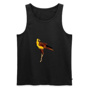 Secrétaire oiseau nature animaux pavaner enfants - Débardeur bio Premium Homme - noir - Devant - Michal (187cm)