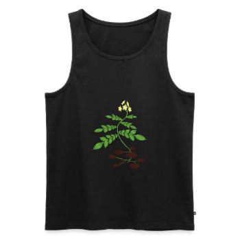 Idée de cadeau de végétarien végétarien - Débardeur bio Premium Homme - noir - Devant - Michal (187cm)