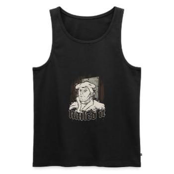 Martin Luther Nailed It - Kirche Religion Christ - Männer Premium Bio Tank Top - Schwarz - Vorne - AI Model Male 178 light (178cm)
