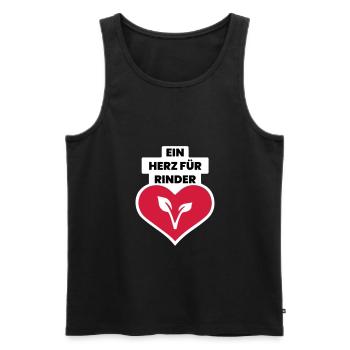 cooler Spruch vegan Rinder Herz Geschenk - Männer Premium Bio Tank Top - Schwarz - Vorne - Michal (187cm)