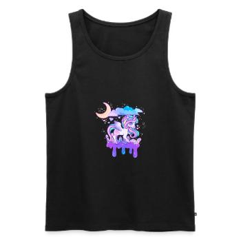 Licorne parmi les diamants - Débardeur bio Premium Homme - noir - Devant - AI Model Male 178 light (178cm)