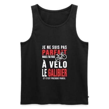 j ai fais le galibier à vélo cadeau velo cycliste - Débardeur bio Premium Homme - noir - Devant - Michal (187cm)