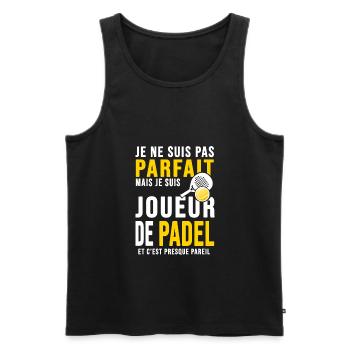 padel joueur parfait humour joueur tennis padel - Débardeur bio Premium Homme - noir - Devant - Michal (187cm)