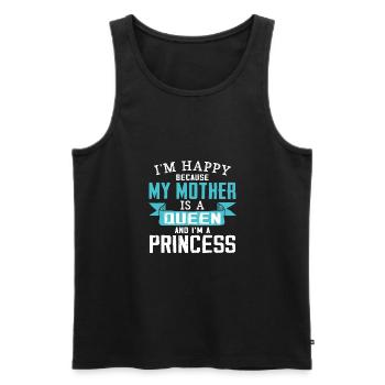 Ma mère est une reine et je suis une princesse - Débardeur bio Premium Homme - noir - Devant - Michal (187cm)