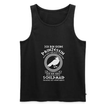 Wikinger Rabe Prinzessin Schildmaid Spruch - Männer Premium Bio Tank Top - Schwarz - Vorne - Michal (187cm)