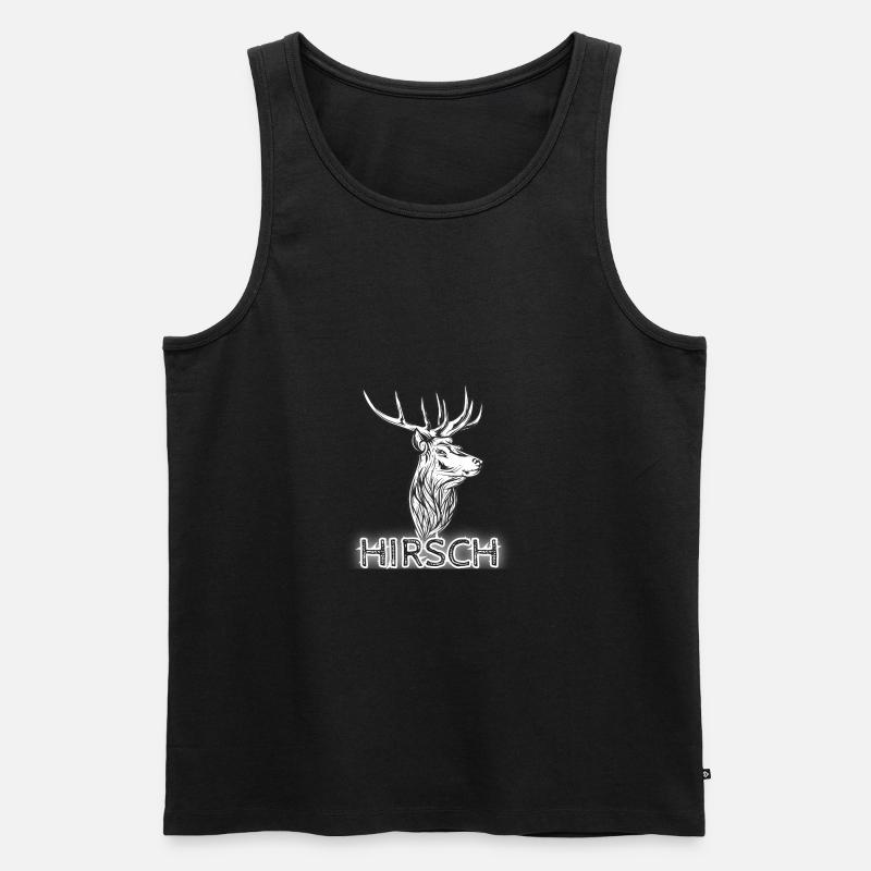 Hirsch - Männer Premium Bio Tank Top - Schwarz