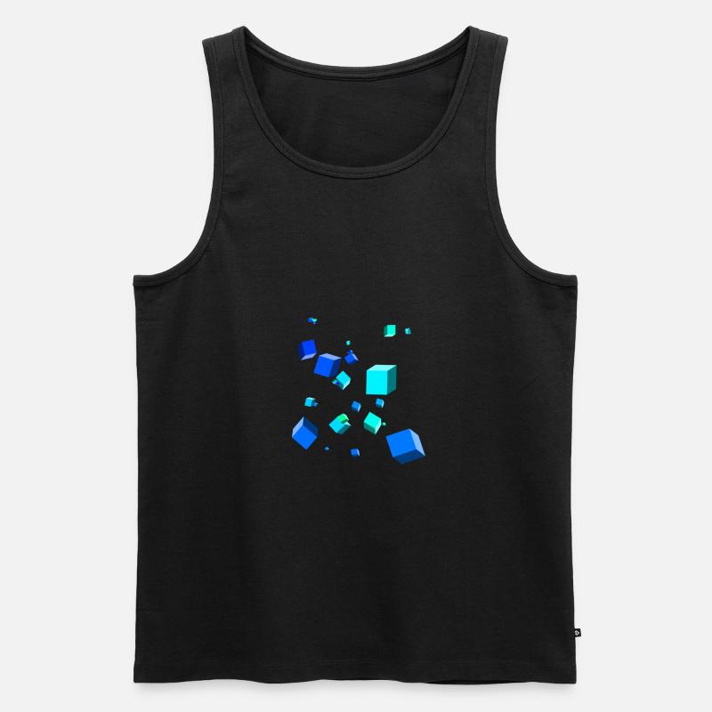 3D cubes - Men's Premium Organic Tank Top - black