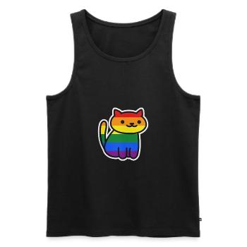 Cat Pride Gay - Débardeur bio Premium Homme - noir - Devant - AI Model Male 178 light (178cm)