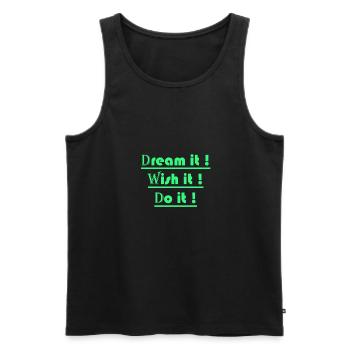 DWD - Débardeur bio Premium Homme - noir - Devant - AI Model Male 178 light (178cm)