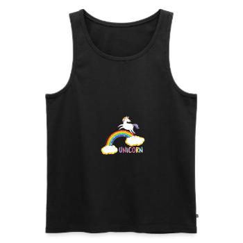 Unicorn - Men's Premium Organic Tank Top - black - Front - AI Model Male 178 light (178cm)