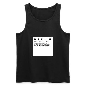 Berlin - Capital Design - Männer Premium Bio Tank Top - Schwarz - Vorne - Michal (187cm)