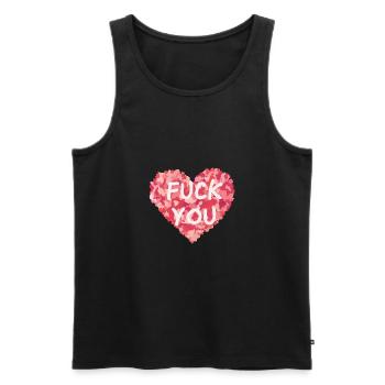 FUCK YOU Herzchen - Männer Premium Bio Tank Top - Schwarz - Vorne - AI Model Male 178 light (178cm)